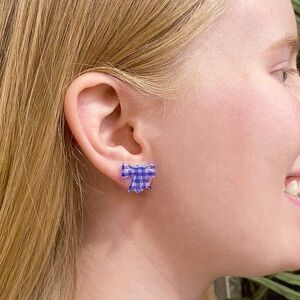 NWT Erstwilder Gingham Bow earrings
